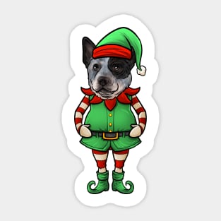 Australian Cattle Dog Christmas Elf Sticker